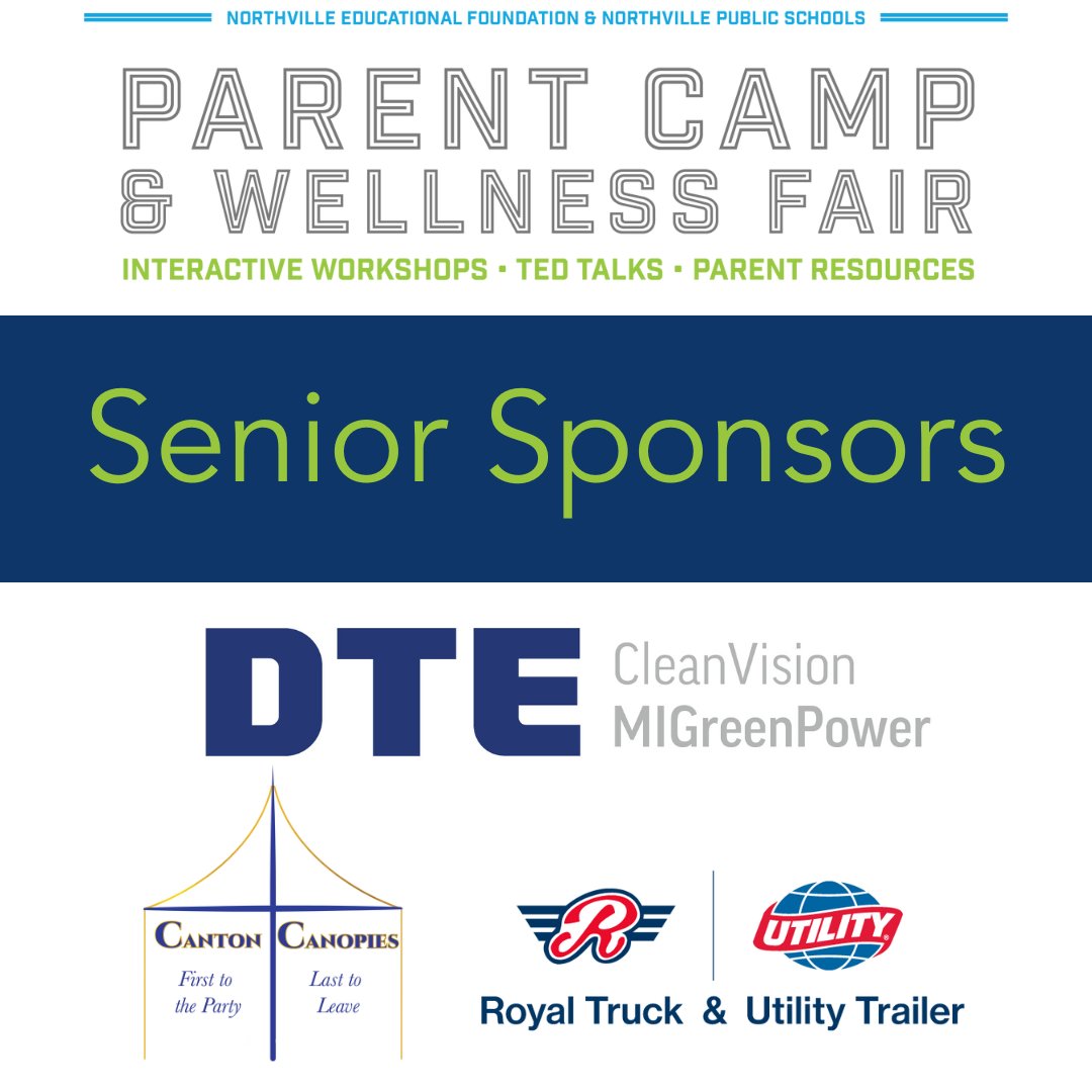 🌟 A Huge Thank You to Our Senior Sponsors! 🌟

We are incredibly grateful to our Senior Sponsors for their generous support of NEF’s Parent Camp &amp; Wellness Fair! 🎉

👏 DTE CleanVision MIGreenPower
👏 Canton Canopies
👏 Royal Truck &amp; Utility Trailer