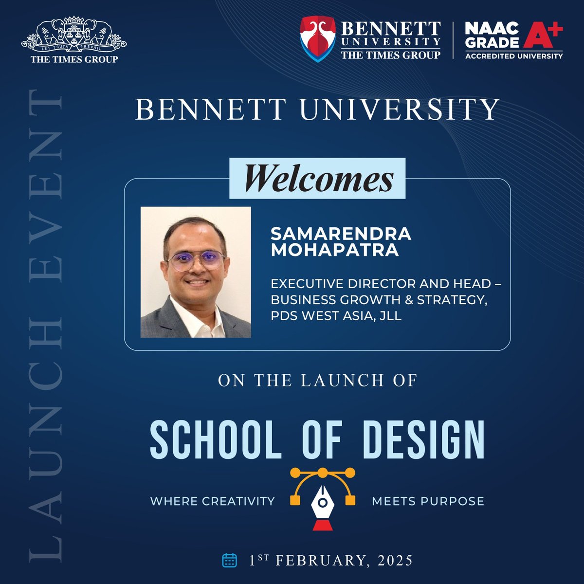 bennettuniv's tweet photo. Excited to welcome distinguished leaders from fashion tech, product design, UX consulting, and business strategy to the launch of Bennett University's School of Design! They'll share expertise on AI's transformative 
role in design.
 #BennettUniversity #SchoolOfDesign https://t.co/kkg0tujGtU