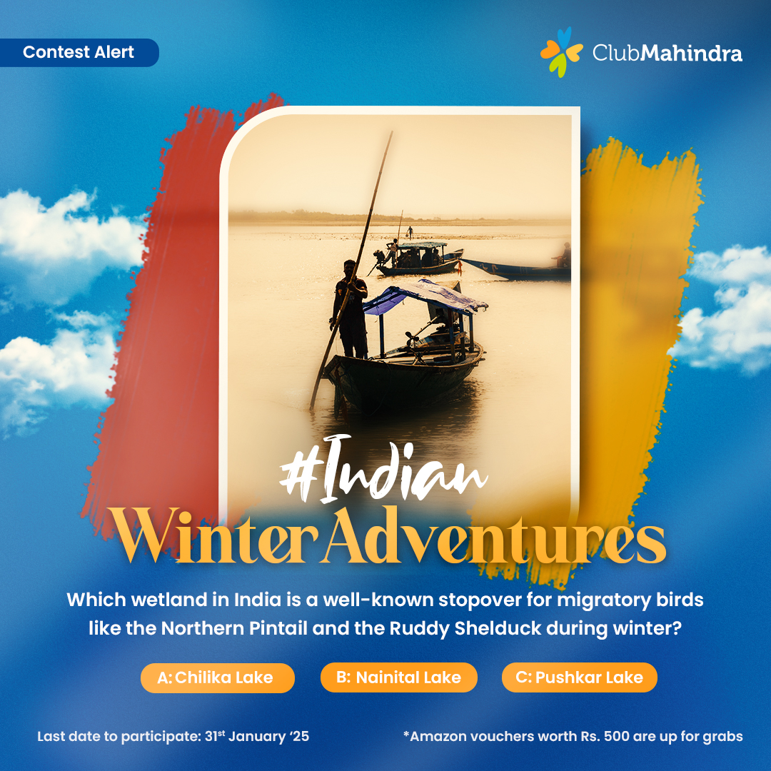 #ContestAlert 15 of 15

Participate in all #IndianWinterAdventures

STEPS

1) Commenting using #IndianWinterAdventures &amp; tagging 4 friends &amp; <a href="/clubmahindra/">Club Mahindra</a> is mandatory.

2) Participate in all 15 contest posts. Winners get Amazon vouchers worth INR 500 each