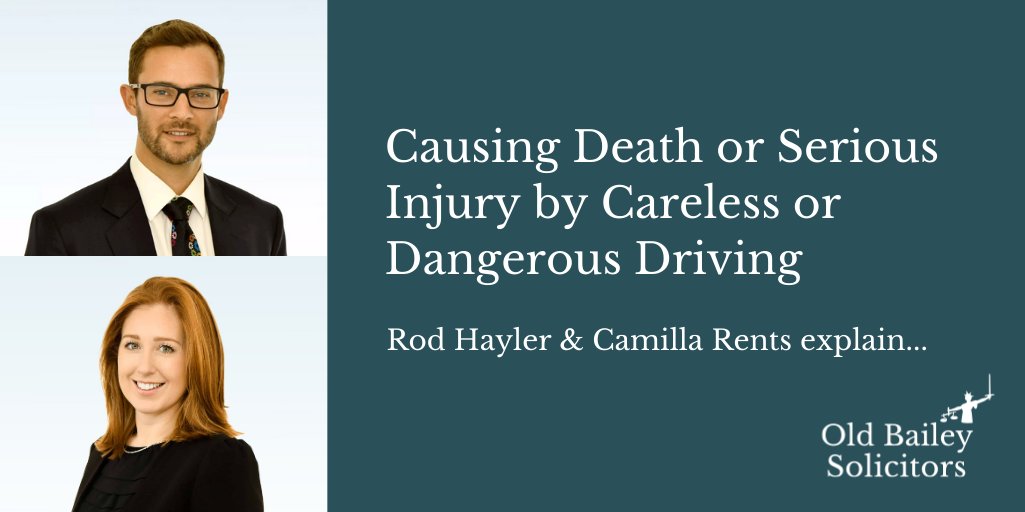 Old Bailey Solicitors (@oldbaileysols) on Twitter photo Anyone who gets behind the wheel of a car could find themselves charged with a criminal offence following a mistake or accident. <a href="/Camilla_Rents/">Camilla Rents</a> and <a href="/RodHayler/">Rod Hayler</a> discuss the offences of careless and dangerous driving which causes death or serious injury: oblaw.co.uk/death-serious-… Anyone who gets behind the wheel of a car could find themselves charged with a criminal offence following a mistake or accident. <a href="/Camilla_Rents/">Camilla Rents</a> and <a href="/RodHayler/">Rod Hayler</a> discuss the offences of careless and dangerous driving which causes death or serious injury: oblaw.co.uk/death-serious-…