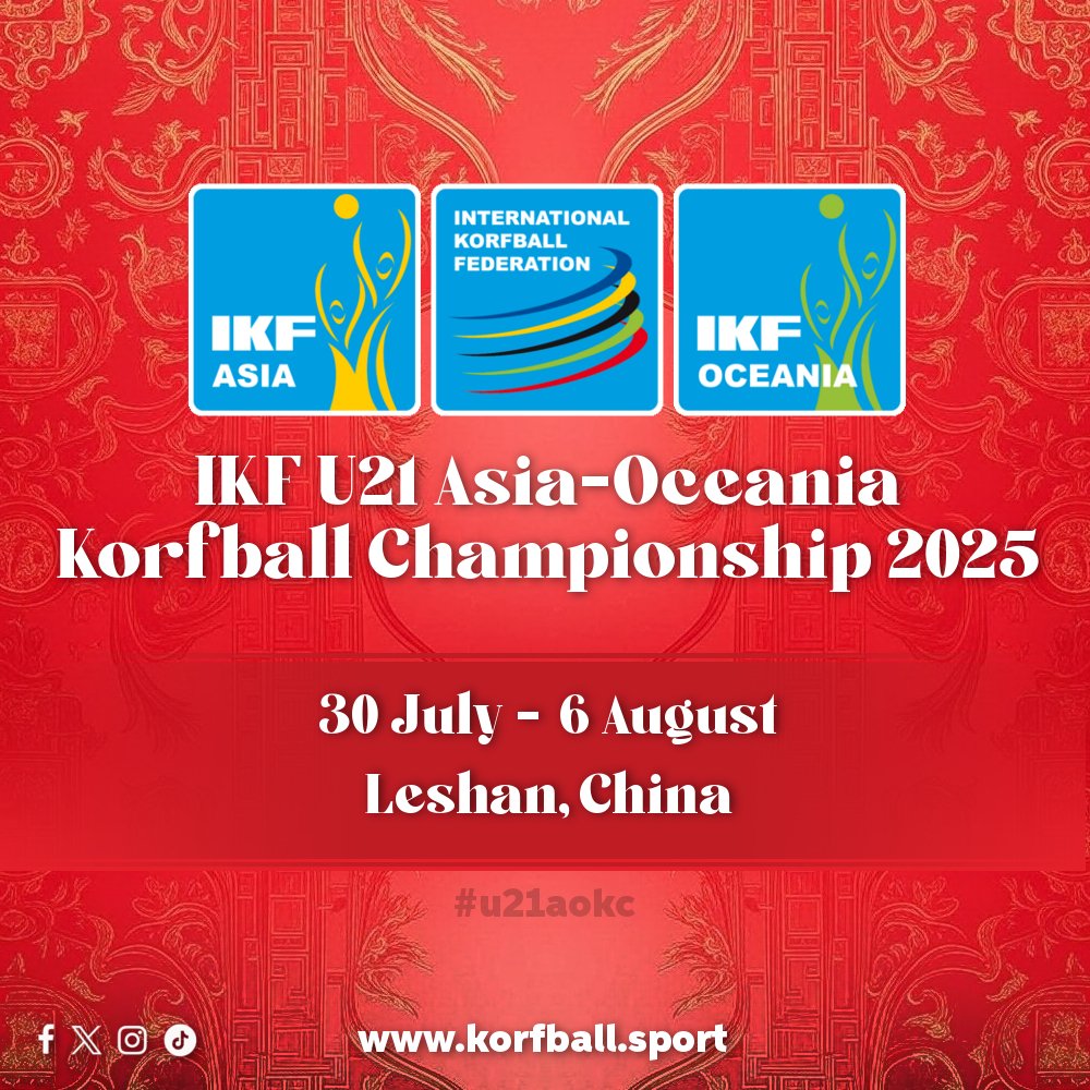 Korfball.org - IKF (@korfball) on Twitter photo The dates and host city for the ๐ IKF U21 Asia-Oceania #Korfball Championship 2025 have been revealed: from 30 July to 6 August in the city of Leshan, China. ๐จ๐ณ #U21AOKC
๐ฐ Event info: korfball.sport/?p=41687
#korfbal #ๅ็ #ใณใผใใใผใซ #เคเฅเคฐเฅเคซเคฌเฅเคฒ #์ฝํ๋ณผ #เธเธญเธฃเนเธเธเธญเธฅ #เถเทเถปเทเทเทเถถเทเถฝเท The dates and host city for the ๐ IKF U21 Asia-Oceania #Korfball Championship 2025 have been revealed: from 30 July to 6 August in the city of Leshan, China. ๐จ๐ณ #U21AOKC
๐ฐ Event info: korfball.sport/?p=41687
#korfbal #ๅ็ #ใณใผใใใผใซ #เคเฅเคฐเฅเคซเคฌเฅเคฒ #์ฝํ๋ณผ #เธเธญเธฃเนเธเธเธญเธฅ #เถเทเถปเทเทเทเถถเทเถฝเท