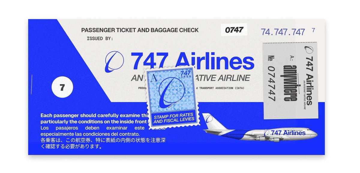Sensei_HG's tweet photo. @LevisNFT here's your moon ticket✈️ 

$747air is ready for take off

fasten your seatbelts and enjoy the flight

9MdwSFCfAuEeRCYWJTzrsXsYHx1cb3zUuifoyFFXpump https://t.co/GLf4lPemi3
