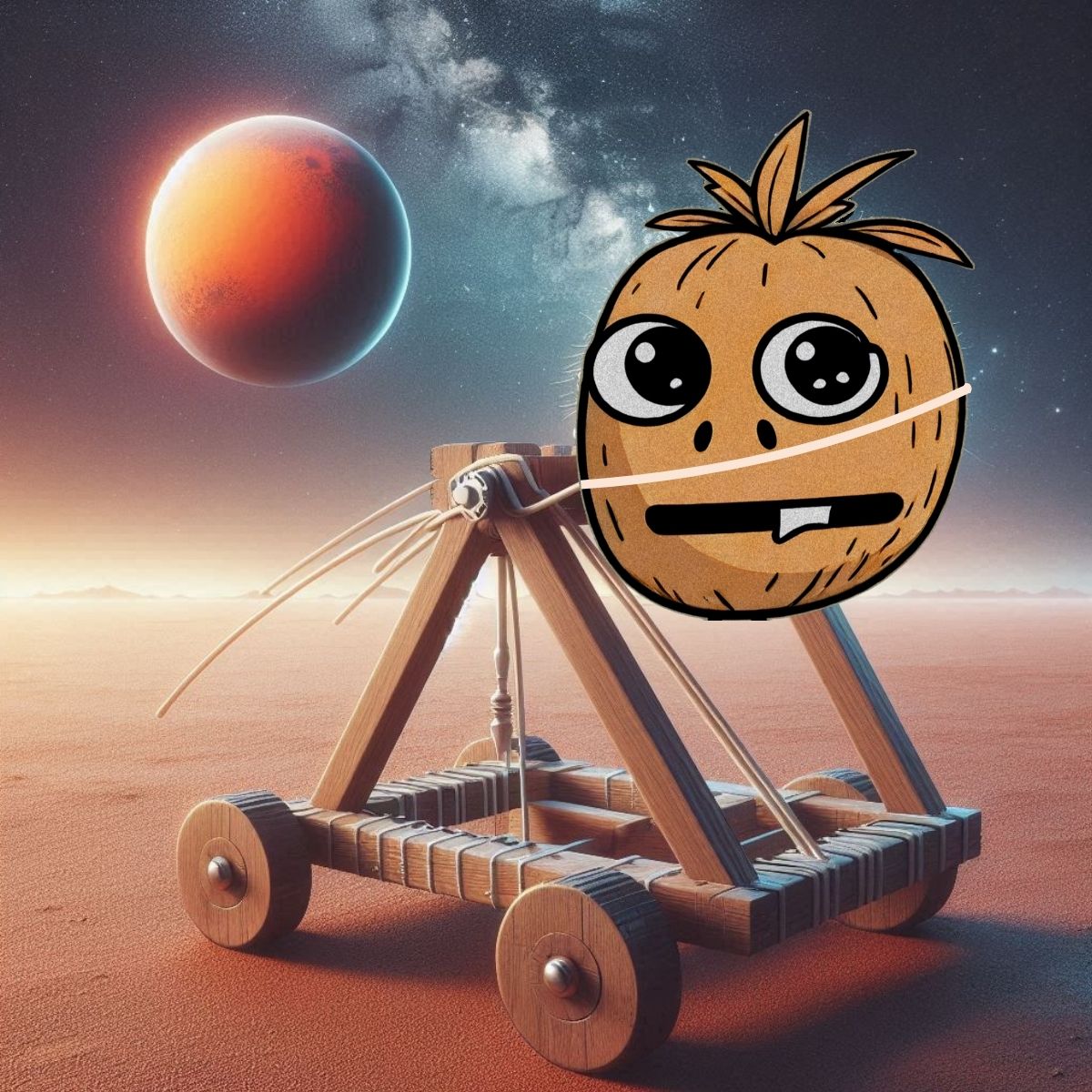ToofytoMars's tweet photo. Toofy is ready to shoot himself into space… but will it work? https://t.co/TALcI0iq4B