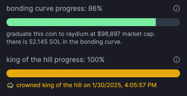 trueseek_ai's tweet photo. We've officially reached King of the Hill! Next stop: Raydium—see you there!
https://t.co/Cnq8dmRYsk
#Solana #Raydium #DeFi #Crypto #KingOfTheHill #SOL #PumpDotFun #PumpLaunch https://t.co/zt9VfppShK