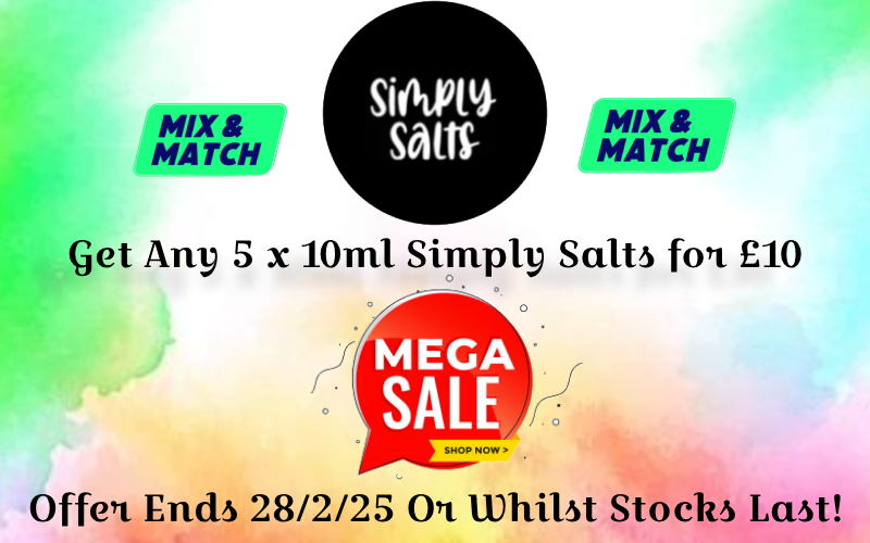 Get 5 x 10ml Simply Salts for £10 Whilst Stocks Last 🤩

simplyeliquid.co.uk/products/simpl…