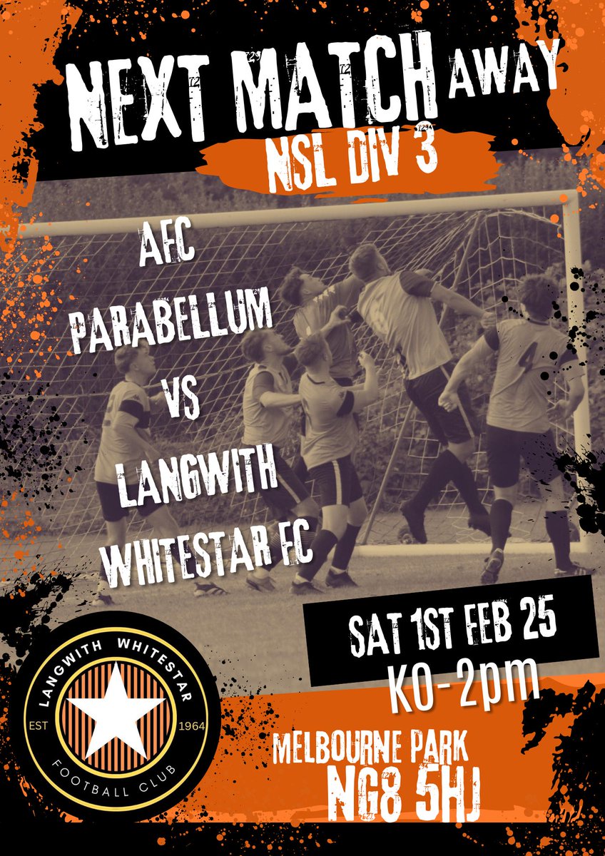 This Saturday we travel away to <a href="/AfcParabellum/">AFC Parabellum</a>. Massive game that the lads need to be up for 🧡🖤