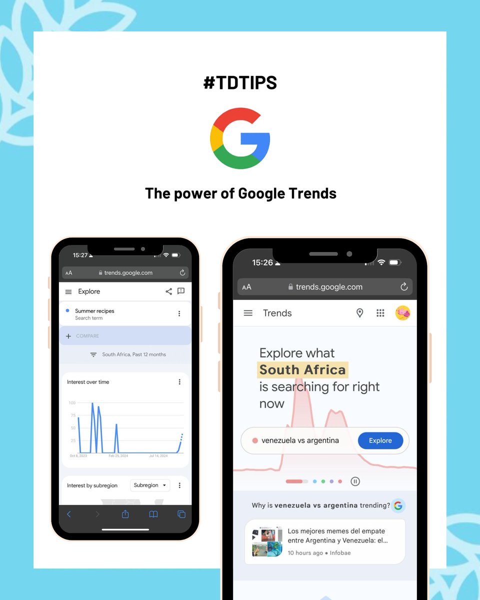 TechsysDigital's tweet image. #TDTips: Ready to boost your sales in 2025? Use #GoogleTrends to discover what your audience is searching for. Enter keywords like 'Healthy Recipes' or 'Summer Styles' to see trending terms over time, you can even filter by region to target your campaigns! 💻 #GoogleTrends