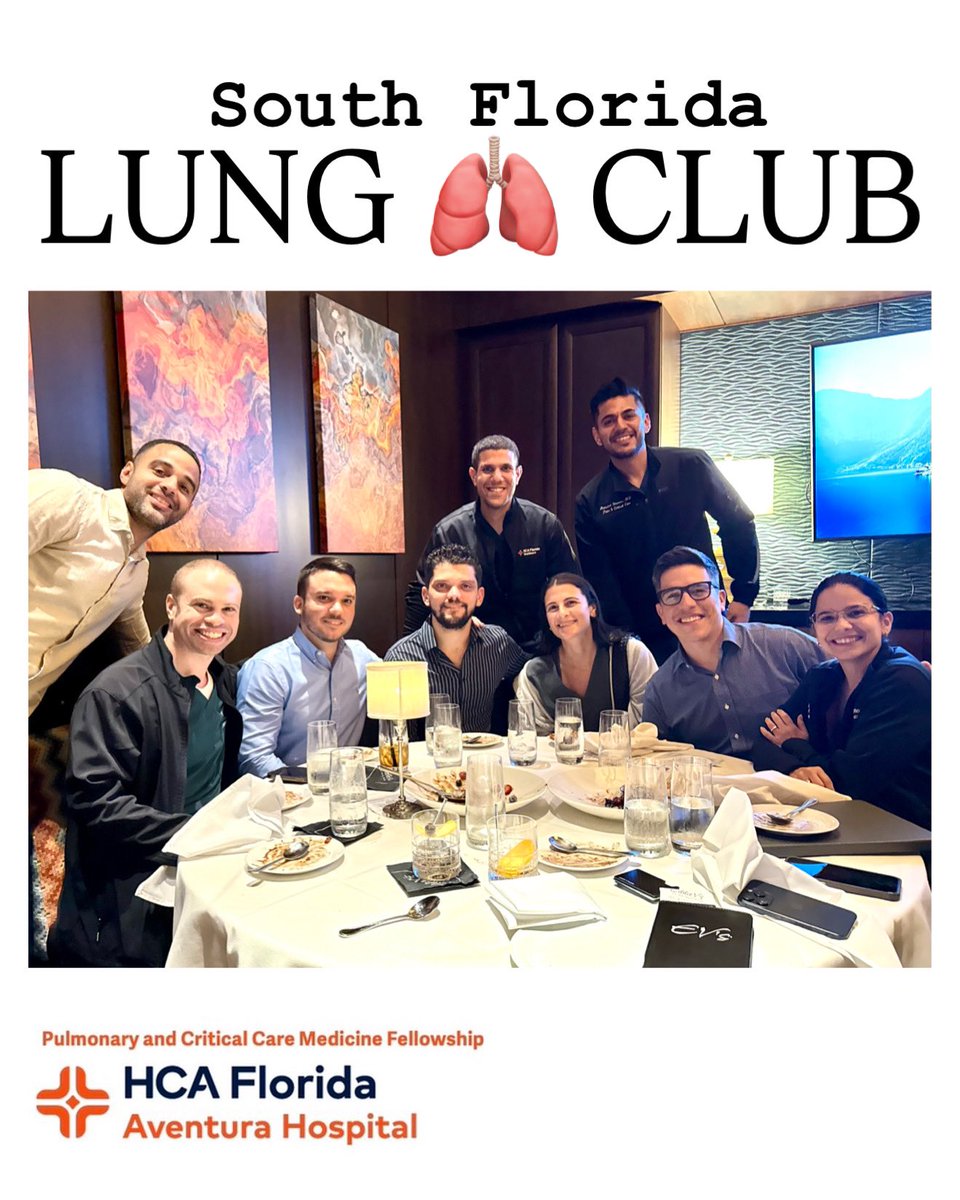 DanckersMD's tweet image. Another lovely evening with #myfellows in #SFLC. This monthly club has grown so much over the years and now several #PCCM #fellowships in #soflo gather to spend an evening of learning, clinical discussion and networking!