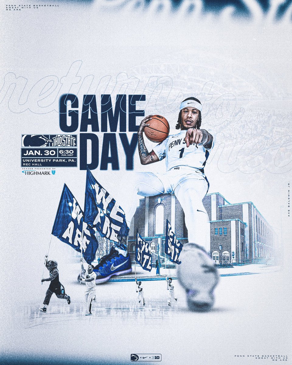 PennStateMBB's tweet photo. Going back to our roots 

📺: @FS1 
📊: https://t.co/owMJFwFdrX
📻: https://t.co/okC6sZ1AJL

#WeAre | White Out Rec Hall https://t.co/CUi5StEII1