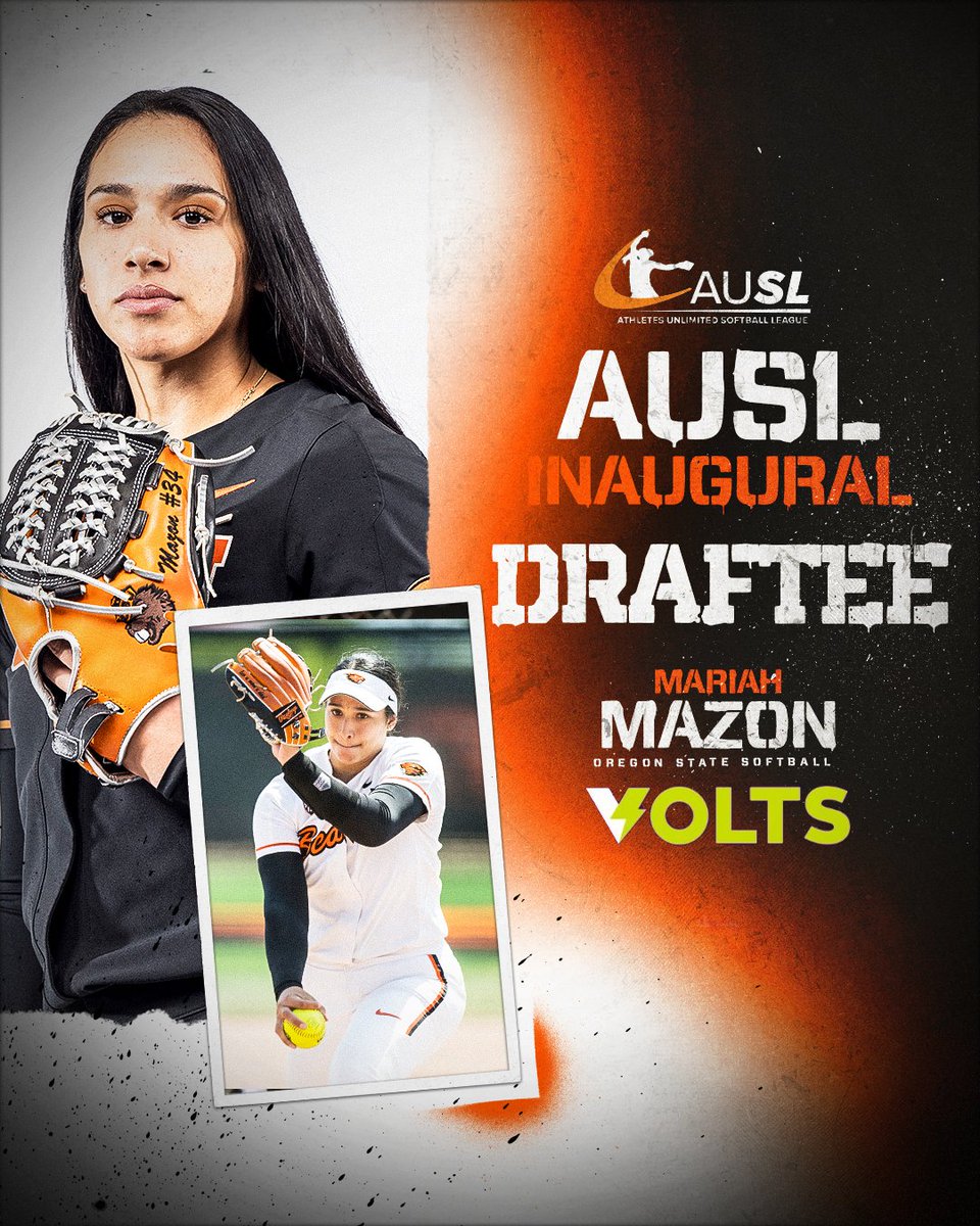 BeaverSoftball's tweet photo. Our #ProBeav, Mariah's list just keeps getting longer!
𦫠WCWS
𦫠All-American
𦫠All-Pac-12
𦫠All-Region
and now ...
β‘οΈ Drafted by the AUSL Volts βοΈ
She's the first Beav drafted in the Athletes Unlimited Softball Legue. https://t.co/ceOEqvShUA