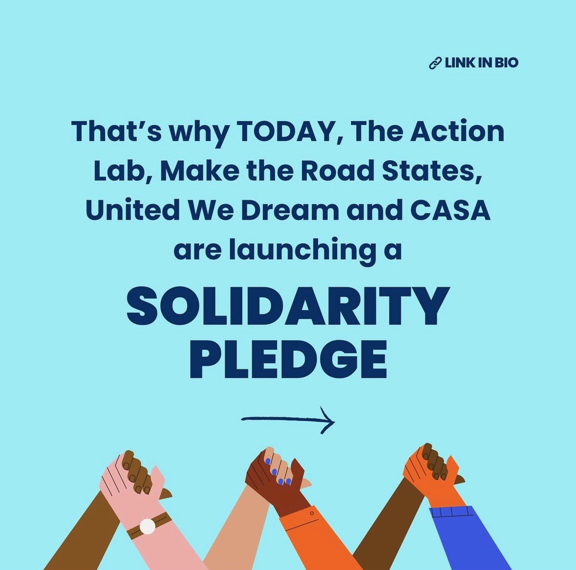 MakeTheRoadPA's tweet image. Are you ready to fight back? Sign the #SolidarityPledge to get trained and get connected with thousands across the country ready to resist Trump's destructive agenda. solidaritypledge.org
#Solidaritypledge
#Heretostay