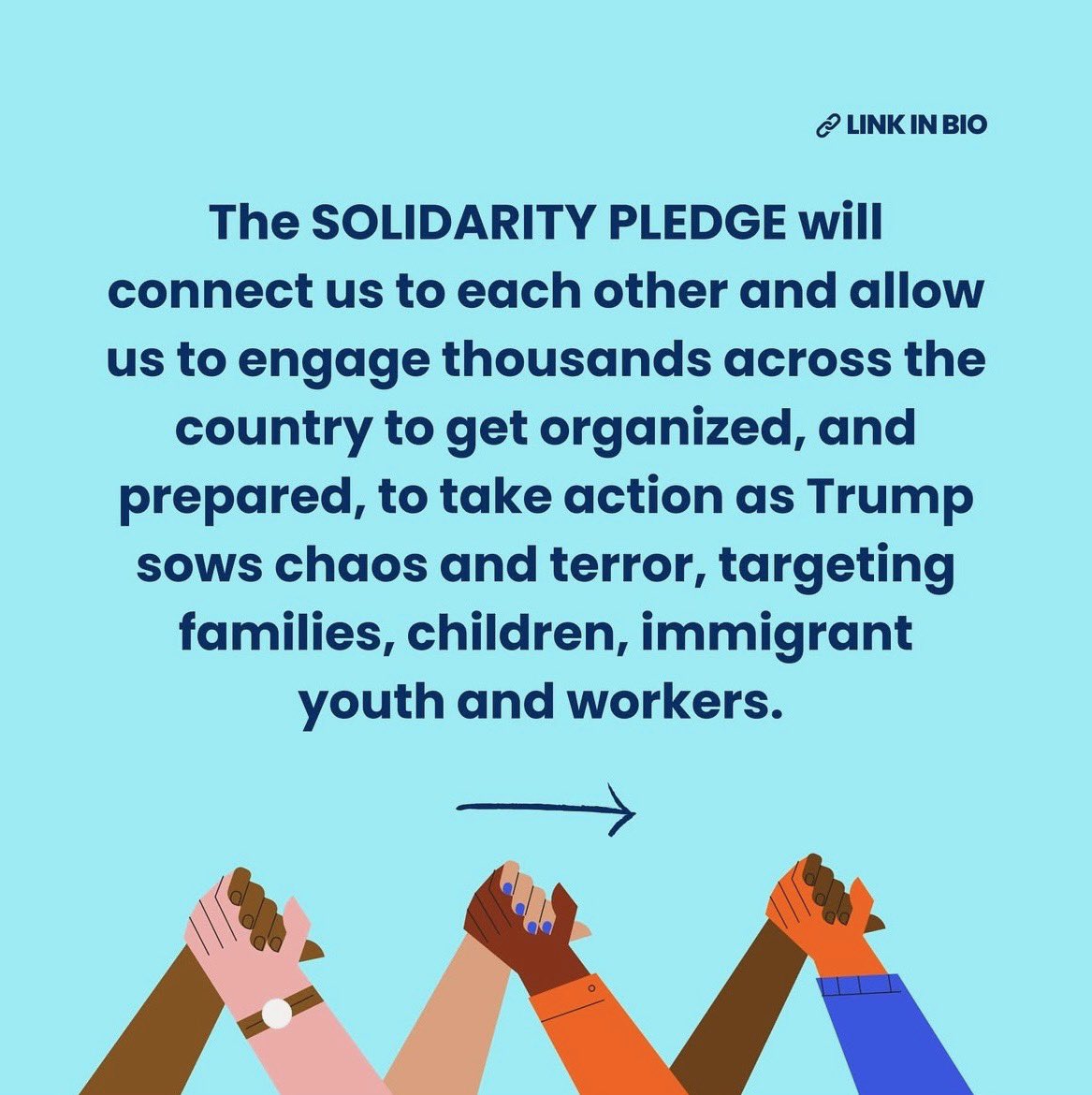 MakeTheRoadPA's tweet image. Are you ready to fight back? Sign the #SolidarityPledge to get trained and get connected with thousands across the country ready to resist Trump's destructive agenda. solidaritypledge.org
#Solidaritypledge
#Heretostay