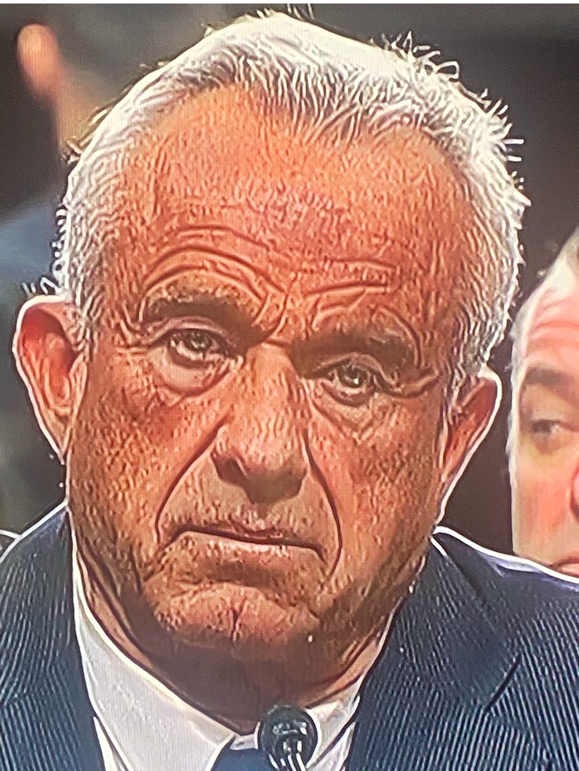 RFK Jr is 71, but looks like 91, has a fried brain being a heroine addict for 14 years…said he became more intelligent on narcotics, &amp; claims a worm ate his brain. He’s not a physician &amp; has no medical background. He’s a whacko, anti-vaxxer, &amp; totally UNFIT for Director of HHS.