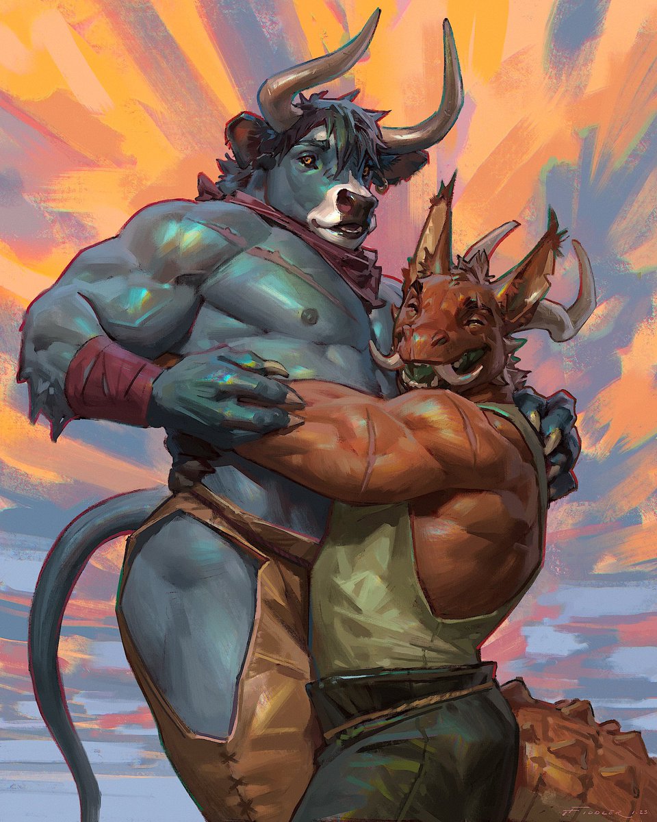 Looks like Sobek is getting Cypress all to himself for the day! I’m sure they’ll have TONS of fun adventures (and totally not get into heaps of trouble 😂)

Bday gift for one of my best buds <a href="/sardinecrackers/">Hash</a>! Thanks again and I hope you have a great day! 🐮🫂🐊✨