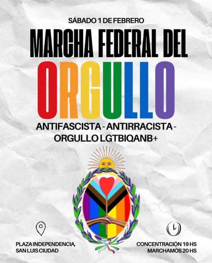 lasrudassl's tweet photo. ✊🏾 MARCHA FEDERAL DEL ORGULLO ANTIFASCISTA ANTIRRASCISTA LGBTIQNB+ 🏳️‍🌈

📅 1° DE FEBRERO
🕖 19:00 HS
📍 PLAZA INDEPENDENCIA - SAN LUIS CIUDAD https://t.co/DnyJ0vHfCW