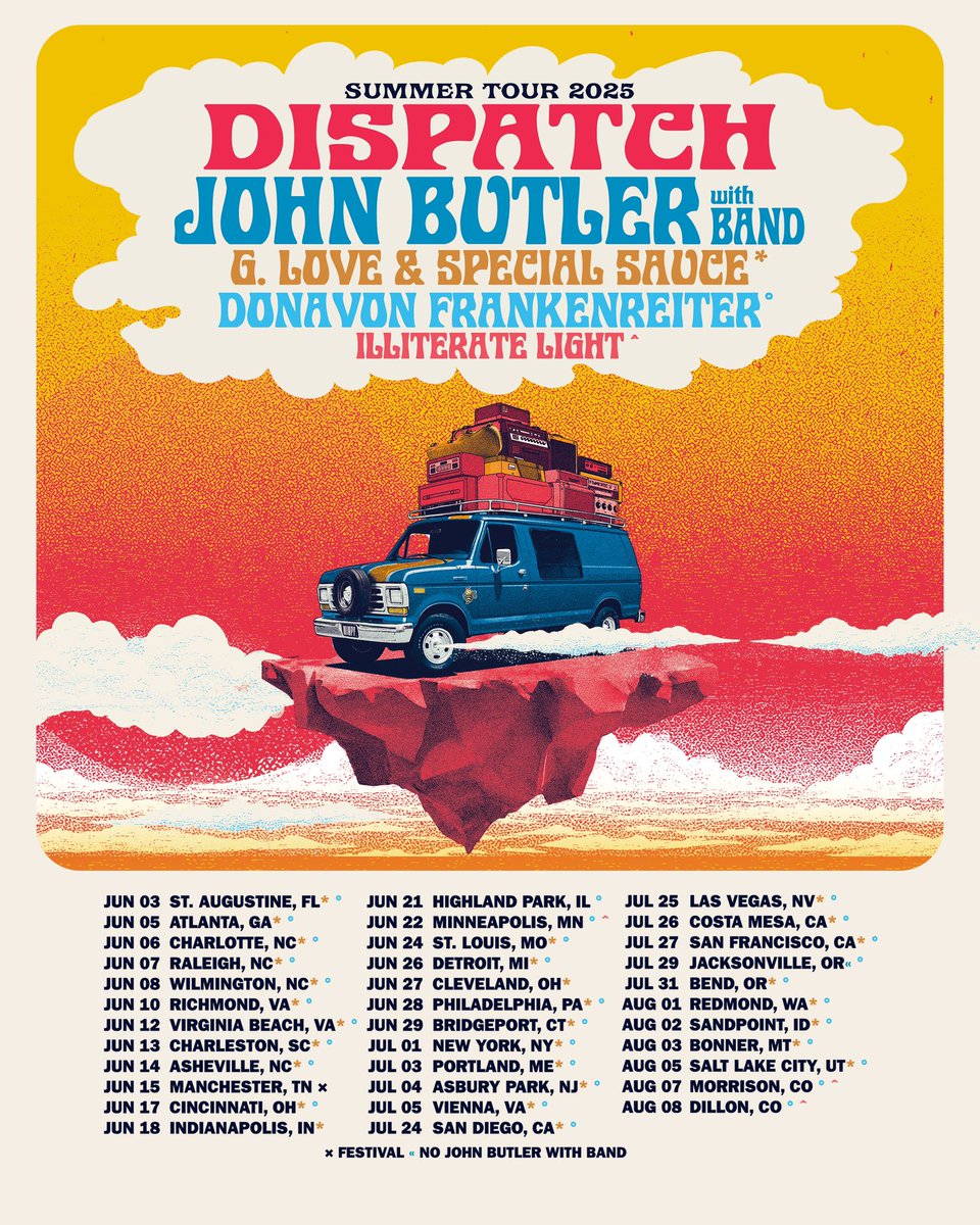 Absolutely stoked to be road tripping with <a href="/dispatchmusic/">DISPATCH</a> summer 🚌 Stay tuned for presale on February 3 and we’ll see you out there 😎