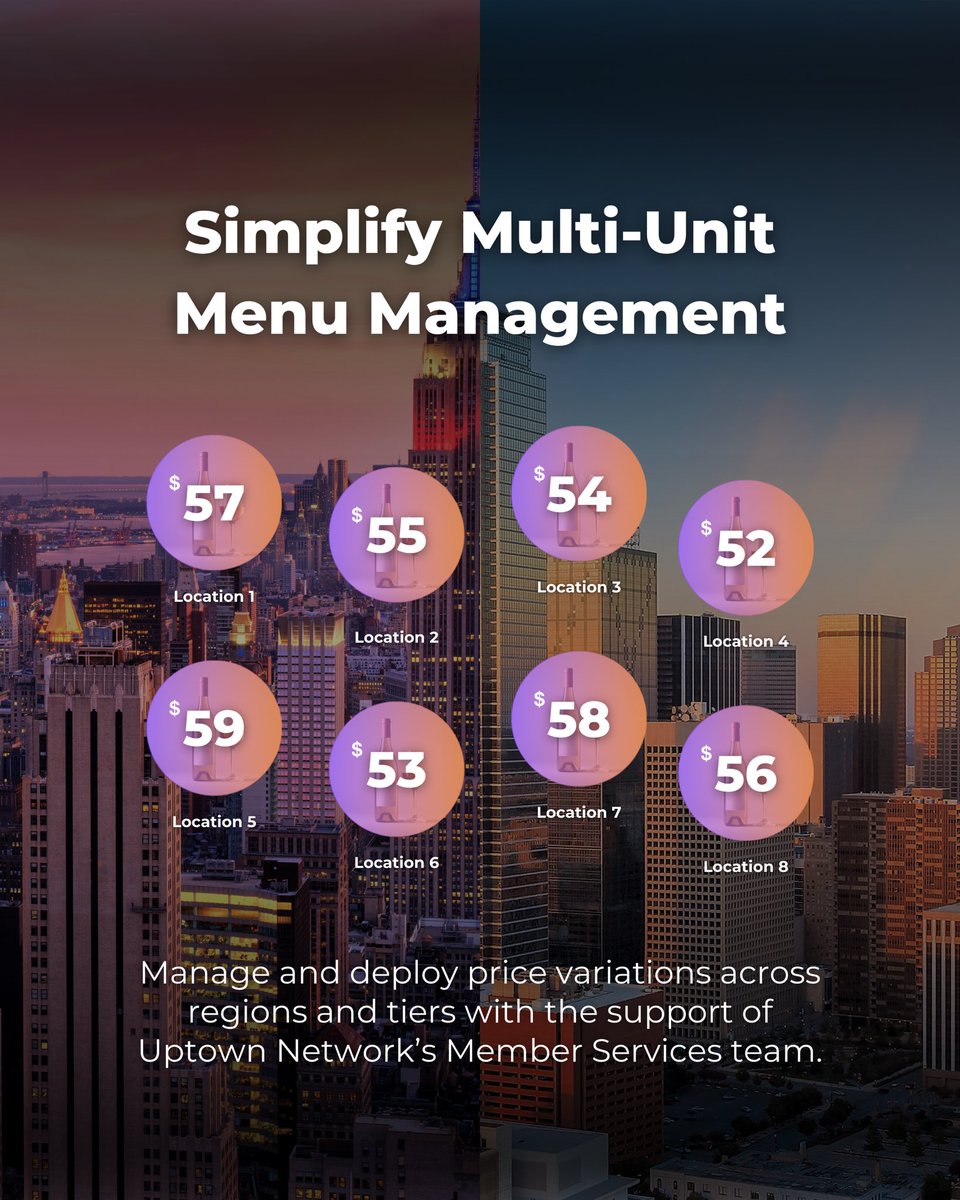 Multi-unit menu management has never been easier. Contact us today to learn how Uptown Network’s menus and Member Services team can streamline menu updates for your brand: uptownnetwork.com

#FoodAndBeverage #Hospitality #Restaurants #RestaurantLife #GuestExperience