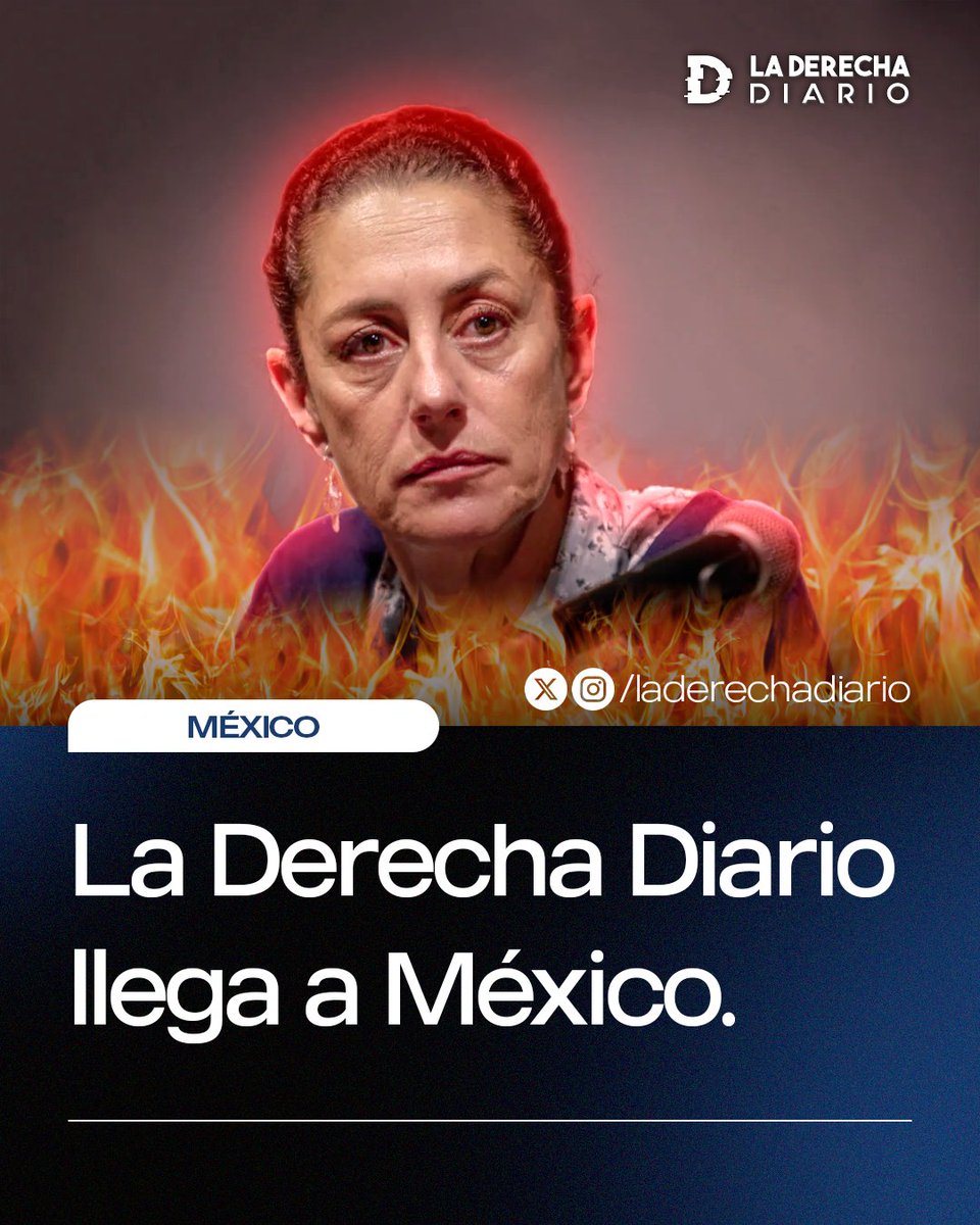 laderechadiario's tweet photo. 🇲🇽 | ¡LA DERECHA DIARIO LLEGA A MÉXICO!

El terror de los comunistas llega a México para hacer llorar a diario a la zurda Claudia Sheinbaum y exponer lo que los medios tradicionales no te muestran: Seguinos en @DerechaDiarioMx https://t.co/sH5zHoeUzk