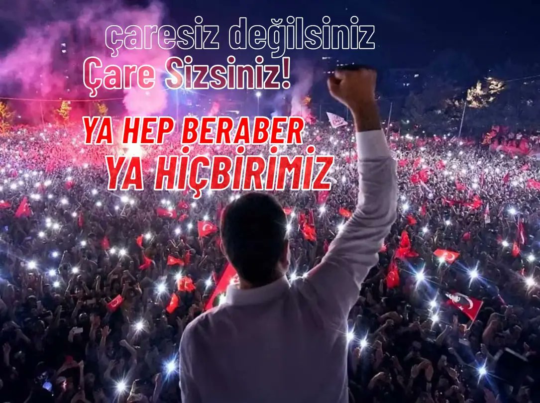 Çaresiz değilsiniz,
Çare Sizsiniz!
Ya Hep Beraber Ya Hiçbirimiz...

#ekremimamoğlu #adalet #istanbul #türkiye #chp