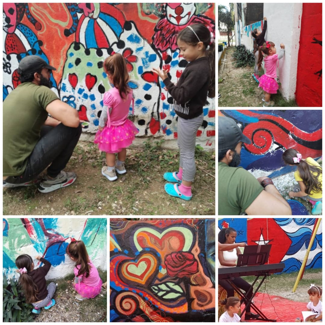 🇨🇺| Ellos, que son los que saben querer y llenan nuestro mundo de esperanza, participaron en el embellecimiento del parque infantil "Nené Traviesa", en la esquina de San Mariano y Heredia en el CP Víbora en #LaHabanaViveEnMí