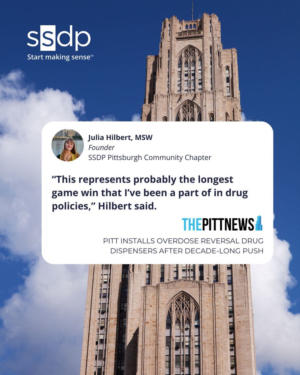 ssdpofficial's tweet image. .@thepittnews reports that after a decade-long push, Pitt installs overdose reversal drug dispensers. Thanks to the help of @juliahilbertt, MWS, founder of #SSDP&apos;s #Pittsburgh Community Chapter!  Read the article here: buff.ly/4aDNtLw
#startmakingsense #advocacyinaction