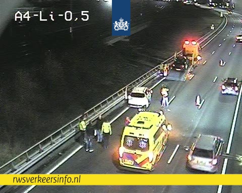 Ongeval op A4 bij knp. De Nieuwe Meer
