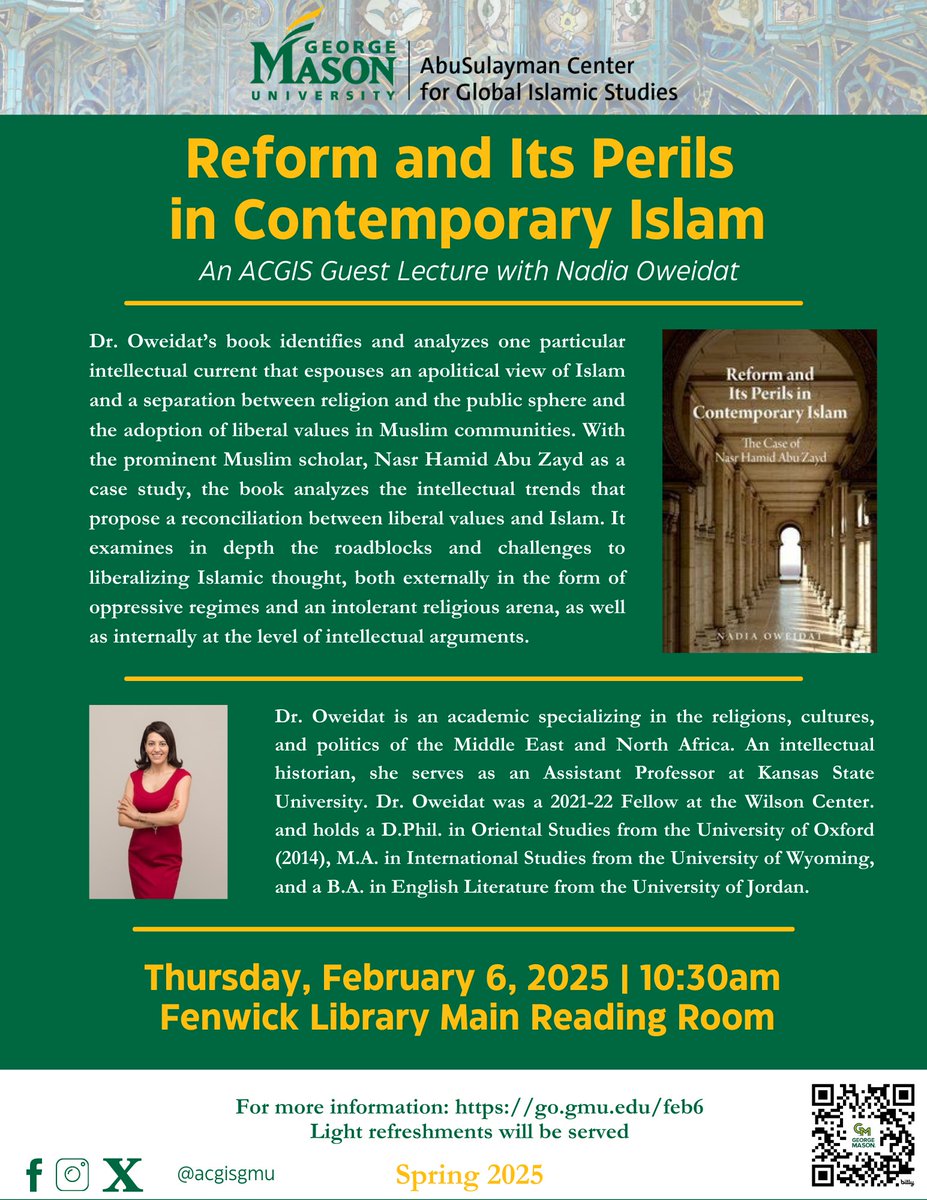 Join us next Thursday, February 6th, for an engaging event with Dr. Nadia Oweidat!