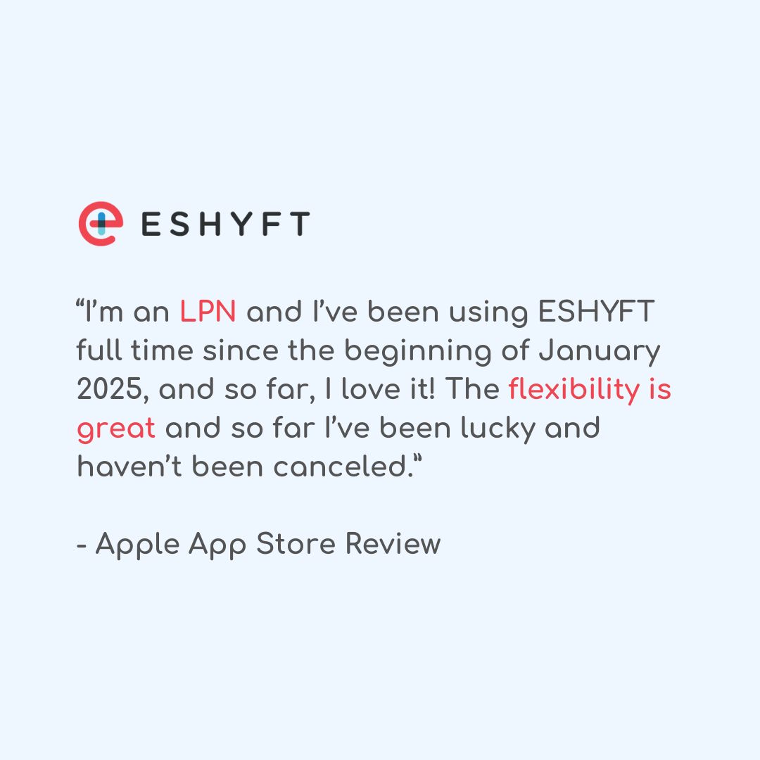 Experience for yourself why ESHYFT is one of the highest-rated apps for per diem nursing shifts!