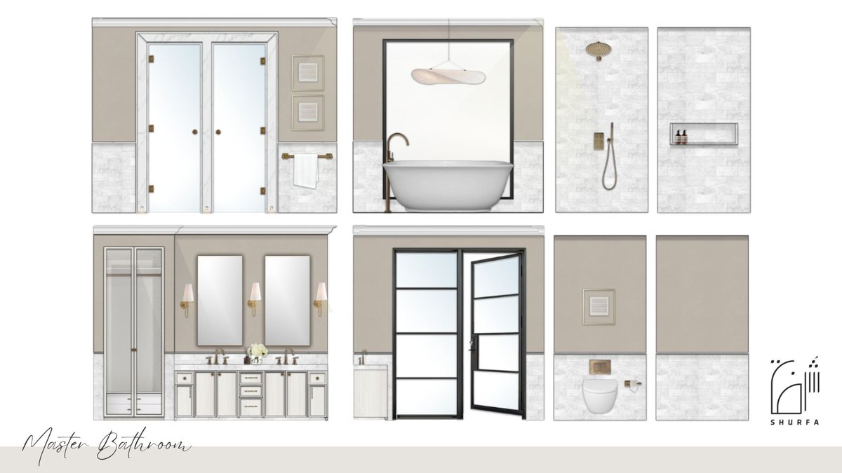 تصميمنا لواجهات دورة مياه لجناح الماستر .. قريباً يتم تنفيذه ونشارككم النتيجة النهائية 🤩