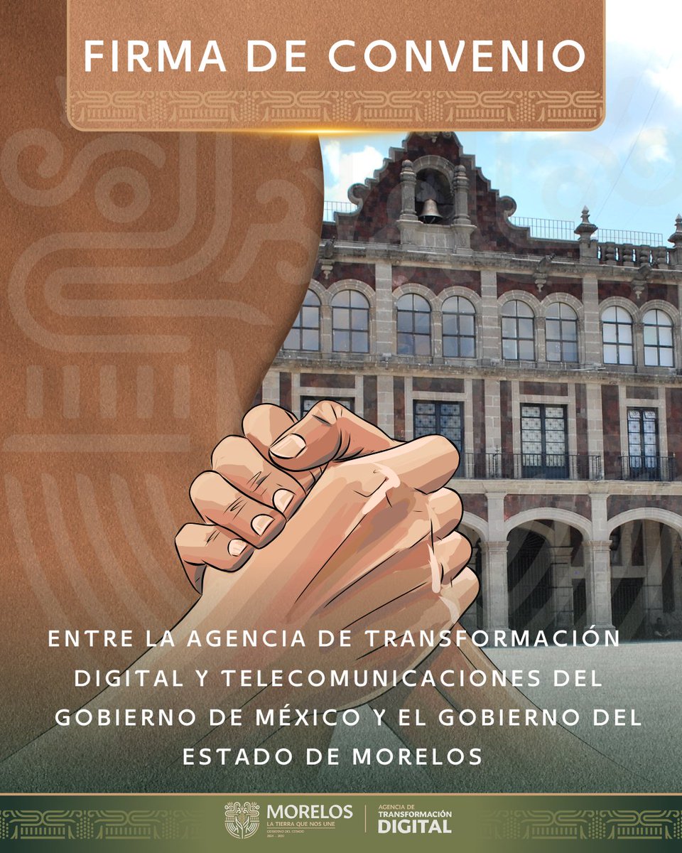🚀 ¡Día histórico para Morelos!
La Agencia de Transformación Digital y Telecomunicaciones y el Gobierno de Morelos firman un convenio para acelerar la transformación digital en el estado con apoyo tecnológico de CDMX.
 ¡Morelos avanza! 💻✨
#LaTierraQueNosUne #ATDMorelos