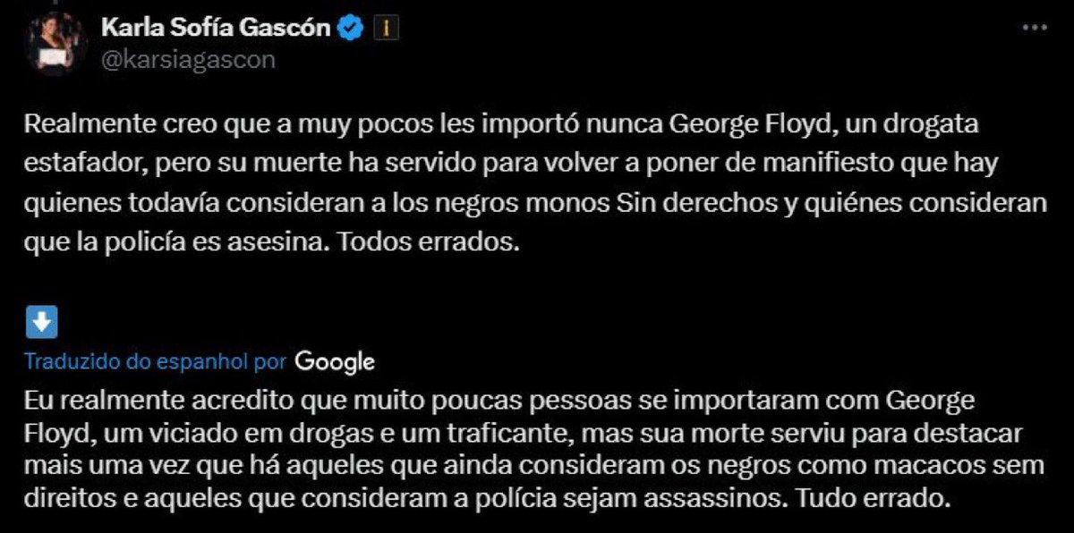 SiteBastidores4's tweet photo. ALERTA DE GATILHO!

A atriz Sofia Karla Gascón de "Emília Perez" fez vários tweets de teor xenófobicos e racistas há alguns anos atrás e foram descobertos agora.

Ela já está deletando os tweets, mas vocês podem conferir eles abaixo: https://t.co/SYtJSOQLLr