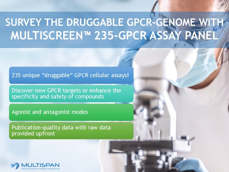 The #MULTISCREEN™ 235-GPCR Cell-Based Functional Assay Panel is a powerful tool to survey the “druggable” GPCR-genome. Drive your #research forward with confidence at every stage of #drugdiscovery! Explore more: hubs.la/Q034LnnW0 #Multispan #GPCR