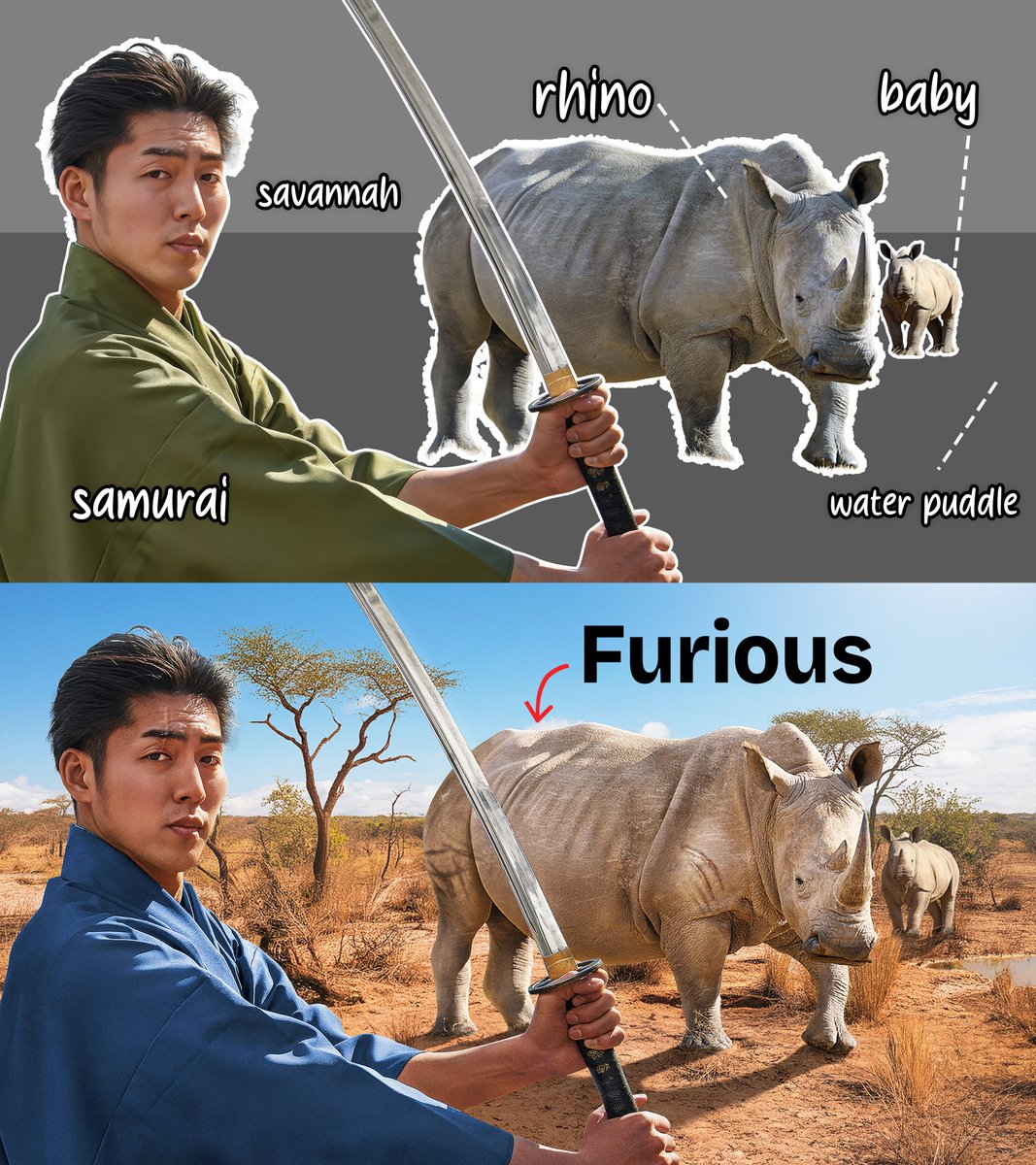 sujit_psd's tweet photo. Before vs. After🪄
Submission for Thumbnails 101 Weekly Challenge #12!

Title: "Can I Survive a Fight vs Rhino?"📌 https://t.co/0jzNNXooO6