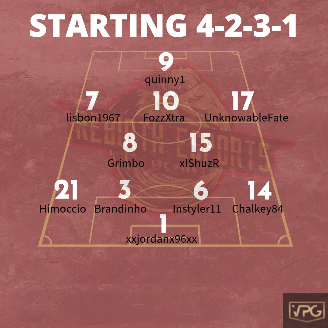 BIG day today for Rebirth Esports.

5 games and #5 in the starting lineup.

30minutes till kick off, and by now I expect to know the link.
