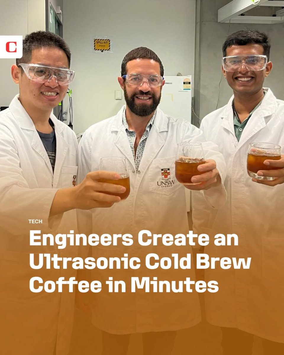 "I need stronger coffee, faster," said every tech nerd ever. So engineers created an ultrasonic cold brew in 3 minutes: 30% more potent, no taste sacrificed ☕

How? Sound waves + an ultrasonic reactor. Who needs 12 hours when you’ve got this?

📸: <a href="/CNET/">CNET</a>