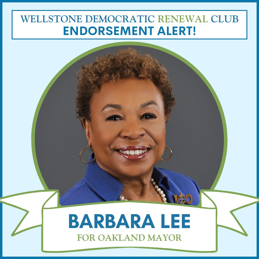 🚨Endorsement Alert! 🚨

We are proud to endorse <a href="/BarbaraLee_CA/">Barbara Lee</a> for Oakland Mayor. No one is more ready, experienced, or capable than Lee to help get Oakland back on track, and we are thrilled to throw our support behind her campaign.

Find out more at barbaralee4oakland.com