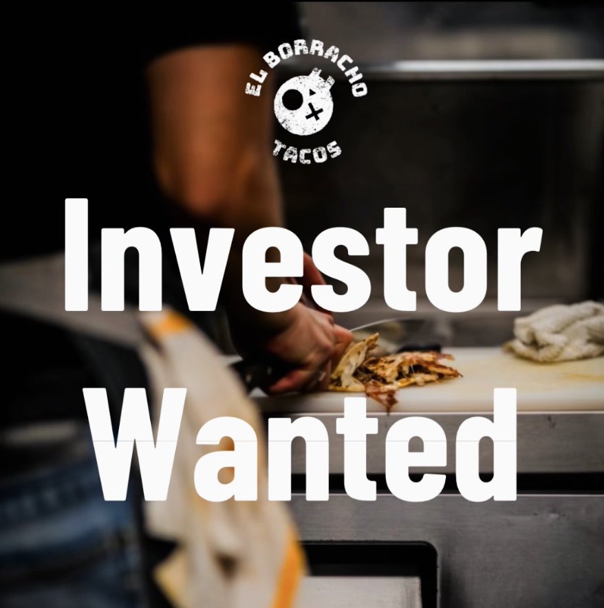 ElBorrachoTacos's tweet photo. We have decided to open a 2nd round of funding. If you’re an experienced investor interested in owning a stake in El Borracho Tacos, this is your opportunity. Reach out to us at info@elborrachotacos.com

*serious inquiries only* https://t.co/Zv3G2m46wk