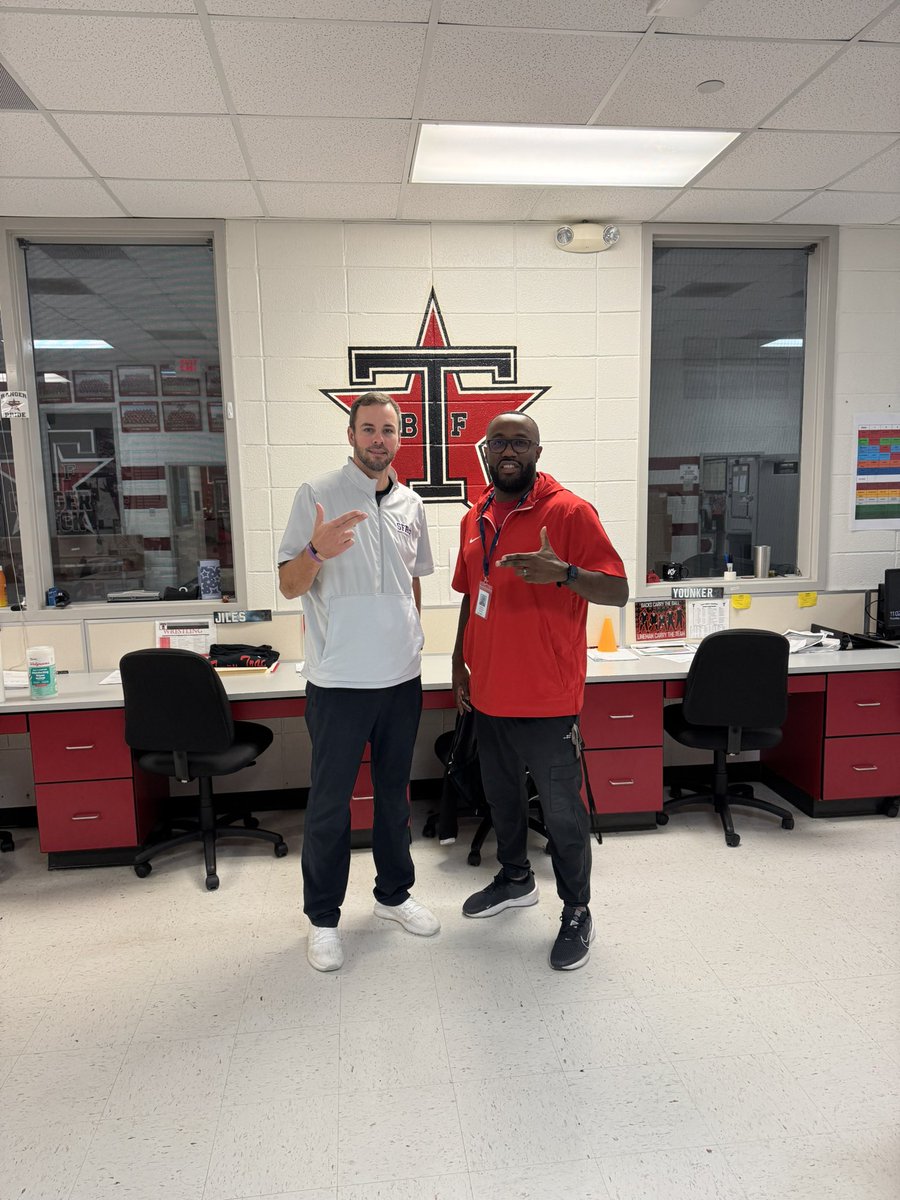 Thank you <a href="/SFA_Football/">Lumberjack Football</a> for stopping by to recruit the Rangers! 
<a href="/BFTerryFootball/">BF Terry Football</a> 
#RecruitTerry