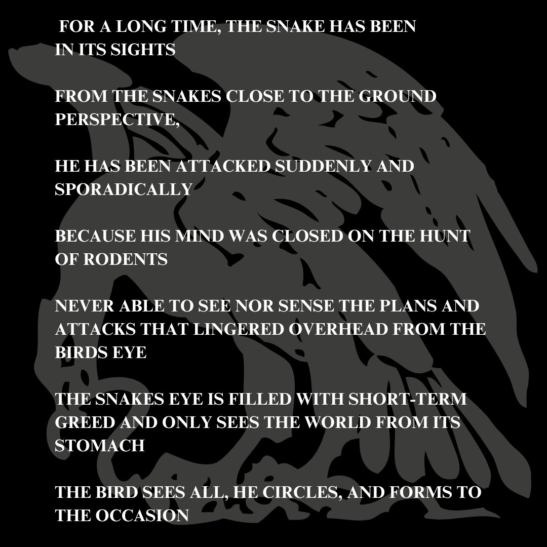 ASCENDANTLEGION's tweet photo. FOR A LONG TIME, THE SNAKE HAS BEEN IN ITS SIGHTS, 
FROM THE SNAKES CLOSE TO THE GROUND PERSPECTIVE, HE HAS BEEN ATTACKED SUDDENLY AND SPORADICALLY. https://t.co/XiARn1Siwu