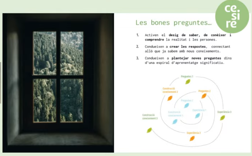 fontdelroure's tweet image. Càpsula 2 | Com impulsem l’aprenentatge amb sentit? @cesirecat 
Aprofundim en les bones preguntes com a motor d’aprenentatge en els projectes FAIG.
Descobrim eines i recursos per dissenyar projectes significatius.
Compartim experiències i aprenem entre docents.
 #ProjecteFAIG
