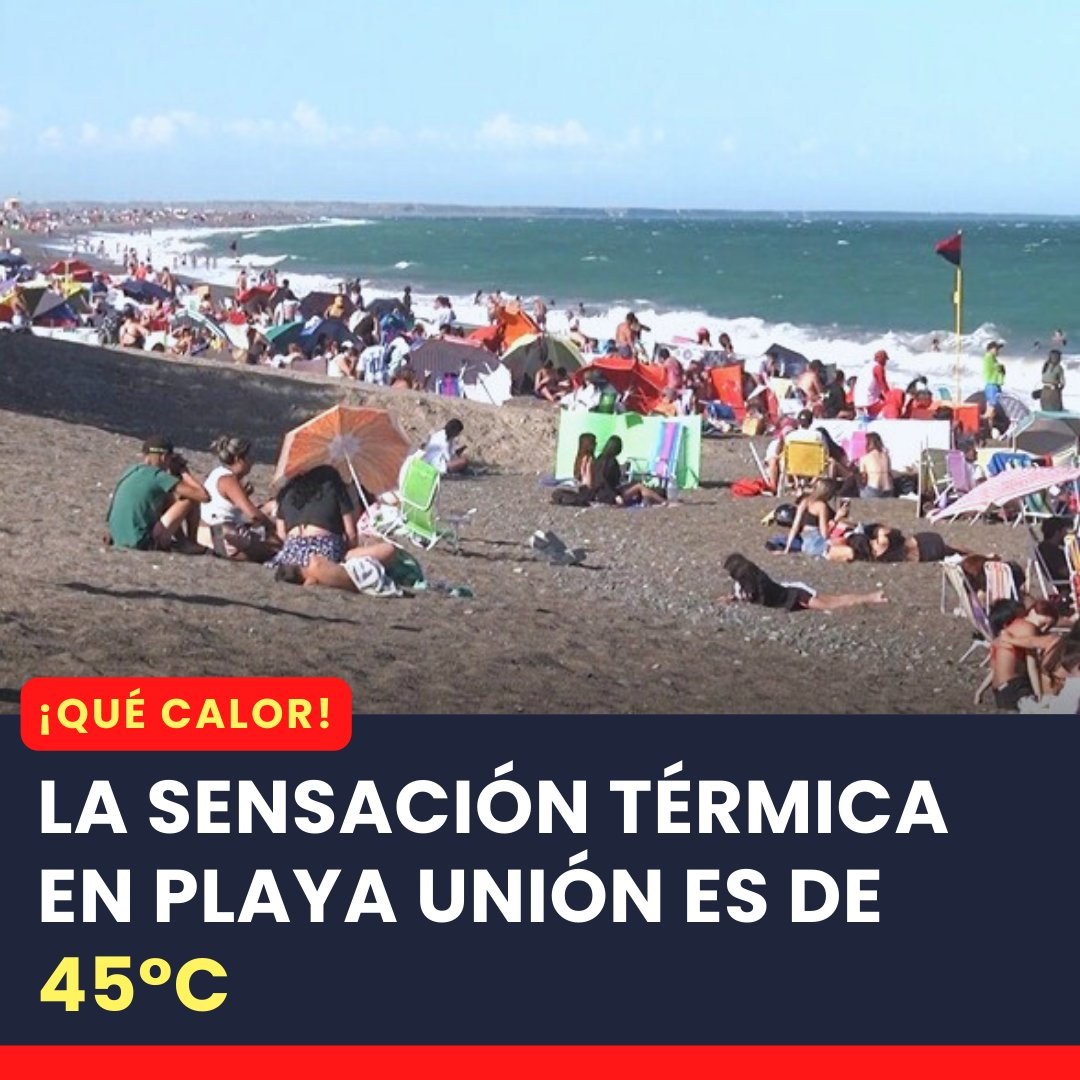 🥵QUE CALOR‼️

🌡️ La sensación térmica en Playa Unión es de 45°C.

🚩 La bandera roja y negra indica que el mar se encuentra peligroso. 🛟 Es importante obedecer las recomendaciones de los guardavidas.