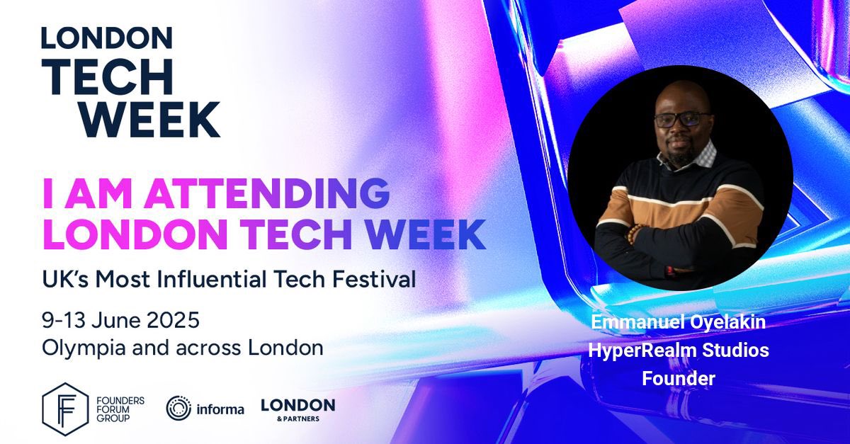 Excited to be attending London Tech Week 2025 – UK’s most influential tech event!

From visionary speakers to immersive tech experiences, this is where industries connect, ideas ignite, &amp; the future is built.

Join me &amp; 30,000+ tech leaders, innovators, &amp; trailblazers.

#LTW2025