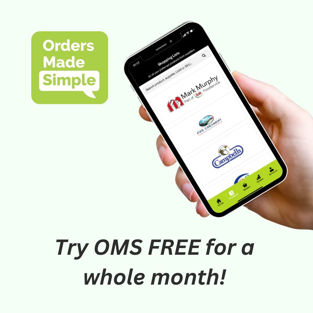 Ready to simplify your ordering process? Try Orders Made Simple FREE for a whole month! 📲 Download the app today and see how easy managing your suppliers can be.

Get started now: buff.ly/4jiPm4e

#HospitalityMadeEasy #TryOMSFree #StreamlineYourBusiness
