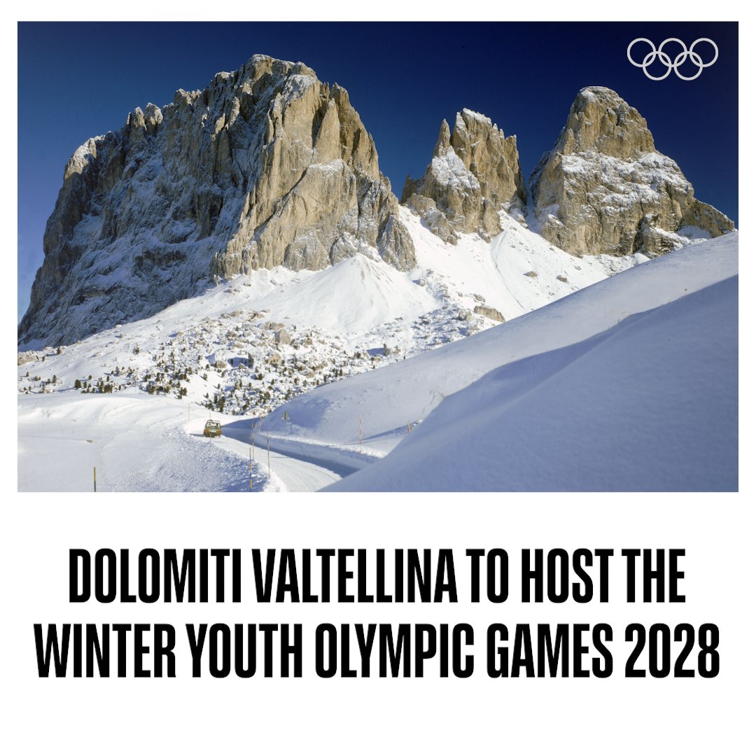 Olympics's tweet photo. After hosting several Olympic Games, Italy's Dolomiti Valtellina will host the country's first-ever Winter Youth Olympic Games in 2028. 🇮🇹

@milanocortina26 | @Coninews https://t.co/VuWTso1n34