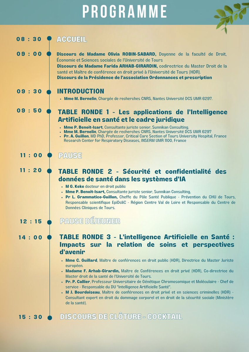 IRJI_FrRabelais's tweet photo. Ne manquez pas ce colloque sur "L’IA et la protection des données de santé" le 6 février 2025 à la Faculté de droit de Tours. 
Entrée libre
https://t.co/l7JObsV4JI
#droit #Sante #intelligenceartificielle #IA @M2droitSante @JBourdoiseau @LawandBioethics https://t.co/b5ZdU9C2Kg