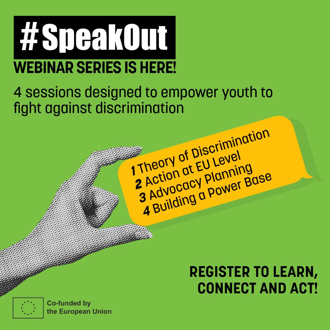 Erasmus Student Network España 🇪🇸 (@esnspain) on Twitter photo Speak Out, un proyecto de Erasmus+ con <a href="/euroalter/">European Alternatives</a> y otras asociaciones para fomentar sociedades interculturales 🌍
Únete a los webinars los próximos meses de febrero y marzo para crear impacto y representar a tus comunidades💡
🔗 Registro y más info: euroalter.com/speaking-out-f… Speak Out, un proyecto de Erasmus+ con <a href="/euroalter/">European Alternatives</a> y otras asociaciones para fomentar sociedades interculturales 🌍
Únete a los webinars los próximos meses de febrero y marzo para crear impacto y representar a tus comunidades💡
🔗 Registro y más info: euroalter.com/speaking-out-f…
