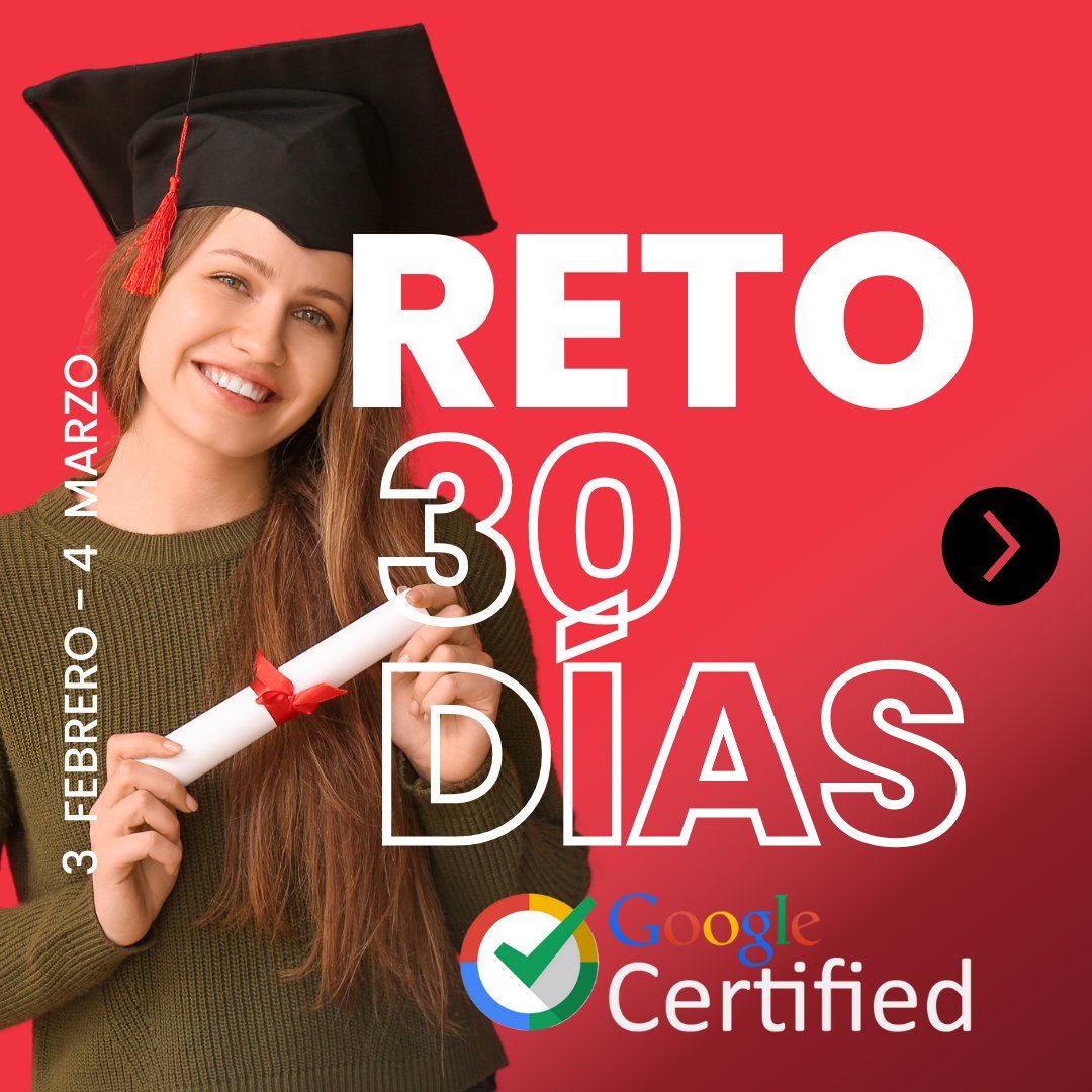 sancheze's tweet photo. 🚀 ¡Acepta el Reto! 3 Certificaciones de Google en solo 30 días. 📅

🔗 Inscríbete ahora: https://t.co/29pJpzZOlt

#GoogleAnalytics #GoogleAds #CertificacionesGoogle #MarketingDigital #CámaraDeComercioMadrid #Reto30Días https://t.co/1JTgHHEOSX