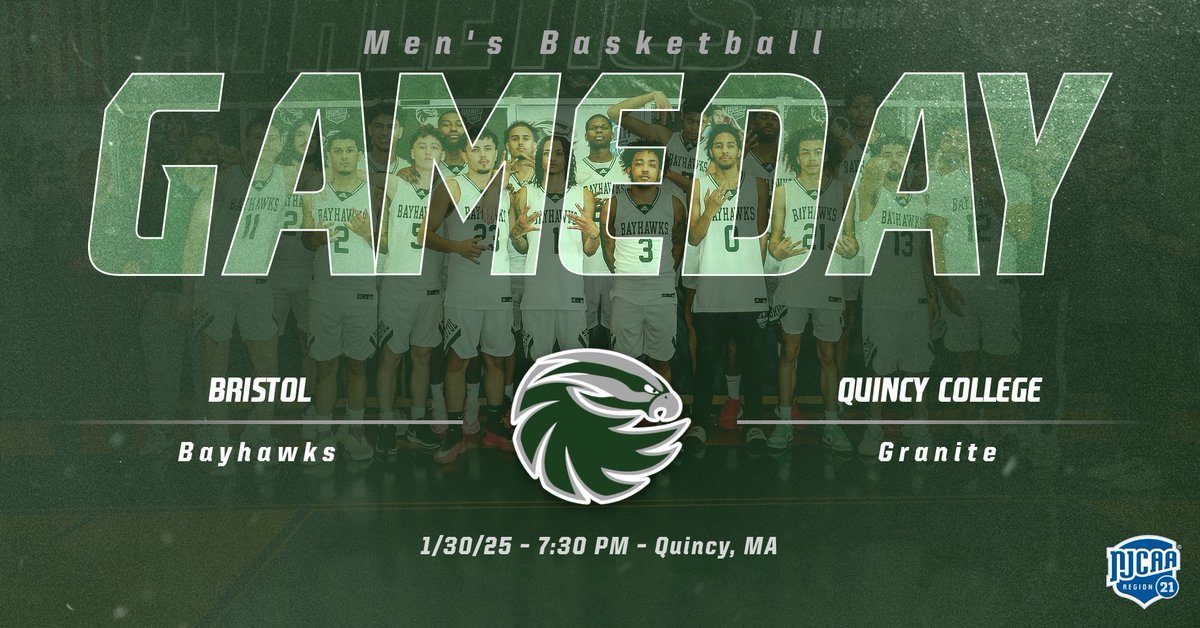 Bristol CC Athletics (@bristolbayhawks) on Twitter photo It's #GAMEDAY! Your @Bristolcc Bayhawks Men's #Basketball team are heading to Quincy to face the <a href="/QCMBB/">Quincy College Basketball</a> Granite. Game time is 7:30 PM.
#GoHawks
#BayhawkGRIT It's #GAMEDAY! Your @Bristolcc Bayhawks Men's #Basketball team are heading to Quincy to face the <a href="/QCMBB/">Quincy College Basketball</a> Granite. Game time is 7:30 PM.
#GoHawks
#BayhawkGRIT