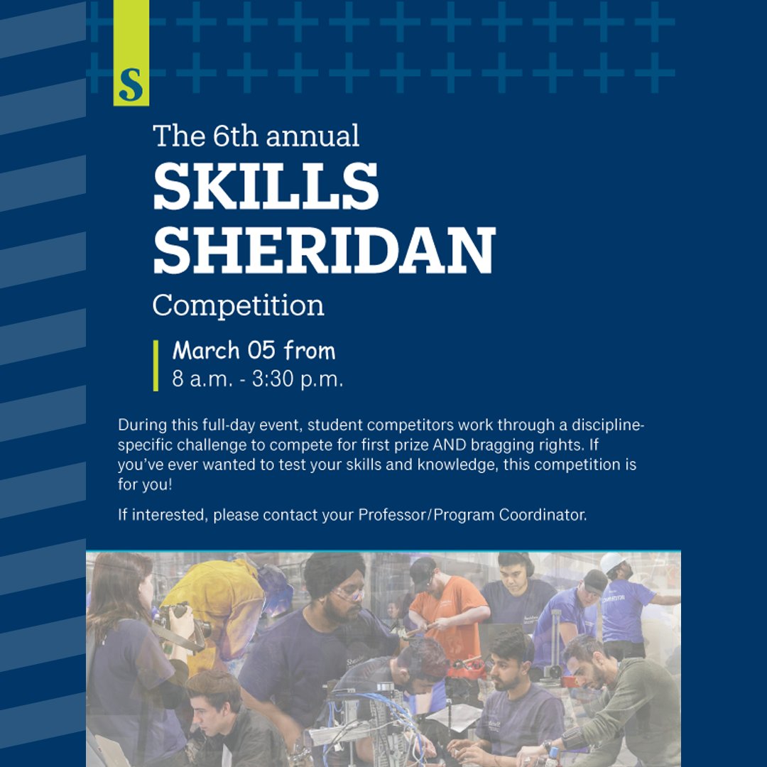 Sheridan FAST (@sheridanfast) on Twitter photo 🚀 The 6th Annual Skills Sheridan Competition is back on March 5, 2025, from 8 AM - 3:30 PM at Sheridan College Davis Campus! Register now!
#SkillsSheridan
<a href="/sheridancollege/">sheridancollege</a>
forms.office.com/r/NJv1A2KwLb 🚀 The 6th Annual Skills Sheridan Competition is back on March 5, 2025, from 8 AM - 3:30 PM at Sheridan College Davis Campus! Register now!
#SkillsSheridan
<a href="/sheridancollege/">sheridancollege</a>
forms.office.com/r/NJv1A2KwLb