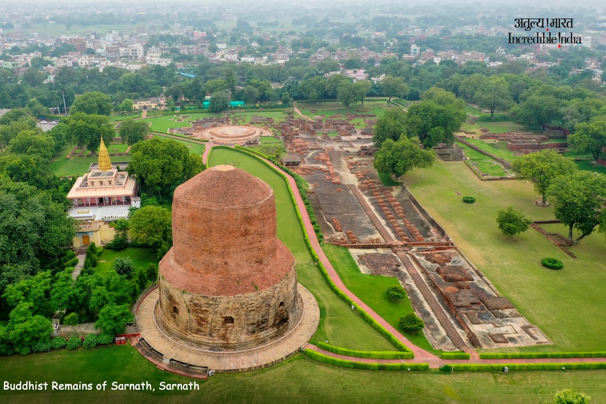 IndiainNewYork's tweet photo. #PostcardsfromIndia
Step into history at Sarnath, Uttar Pradesh! 🏛️✨ The sacred site where Lord Buddha gave his first sermon after enlightenment. Explore ancient stupas, monasteries & the iconic Dhamek Stupa. Just 10 km from Varanasi Airport, it's a must-visit for history & spirituality lovers!
@MEAIndia
@IndianEmbassyUS
@IndianDiplomacy
@incredibleindia